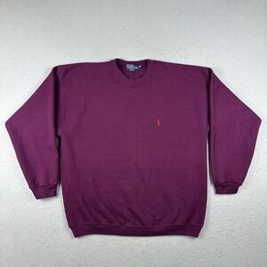 Vintage Polo Ralph Lauren Sweatshirt Men's XL Maroon  Pony Crew Neck Pullover